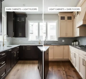Create Contrast With your Wood Floor for Visual Intrigue