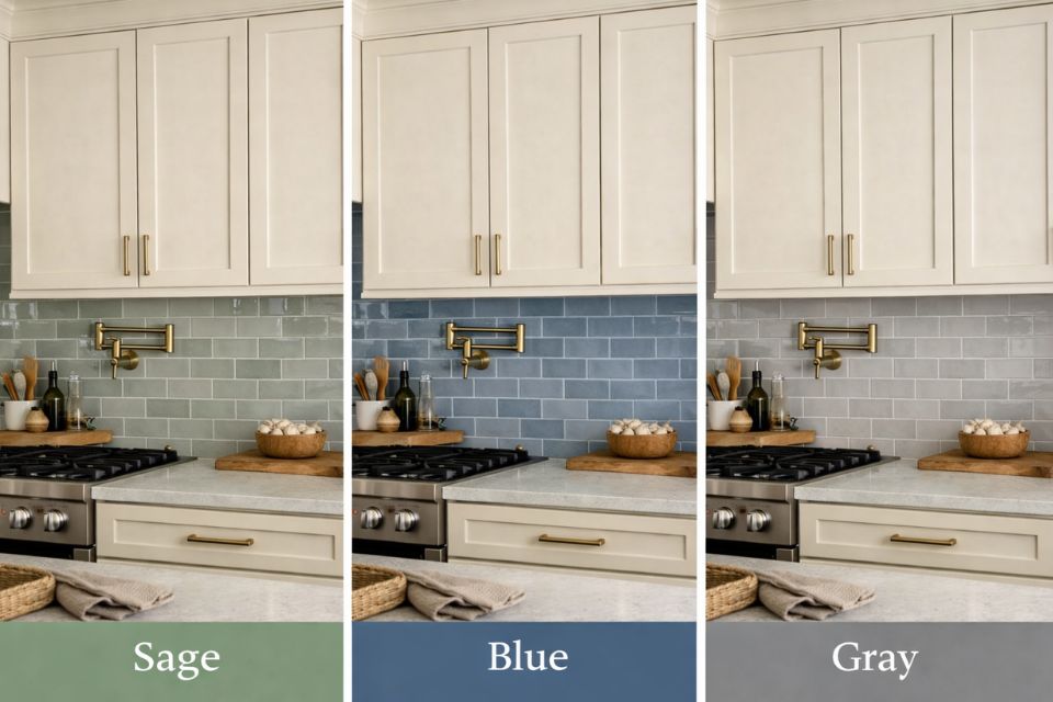 Matching Cream Cabinets With Both Backsplash and Countertops Matching Cream Cabinets With Both Backsplash and Countertops